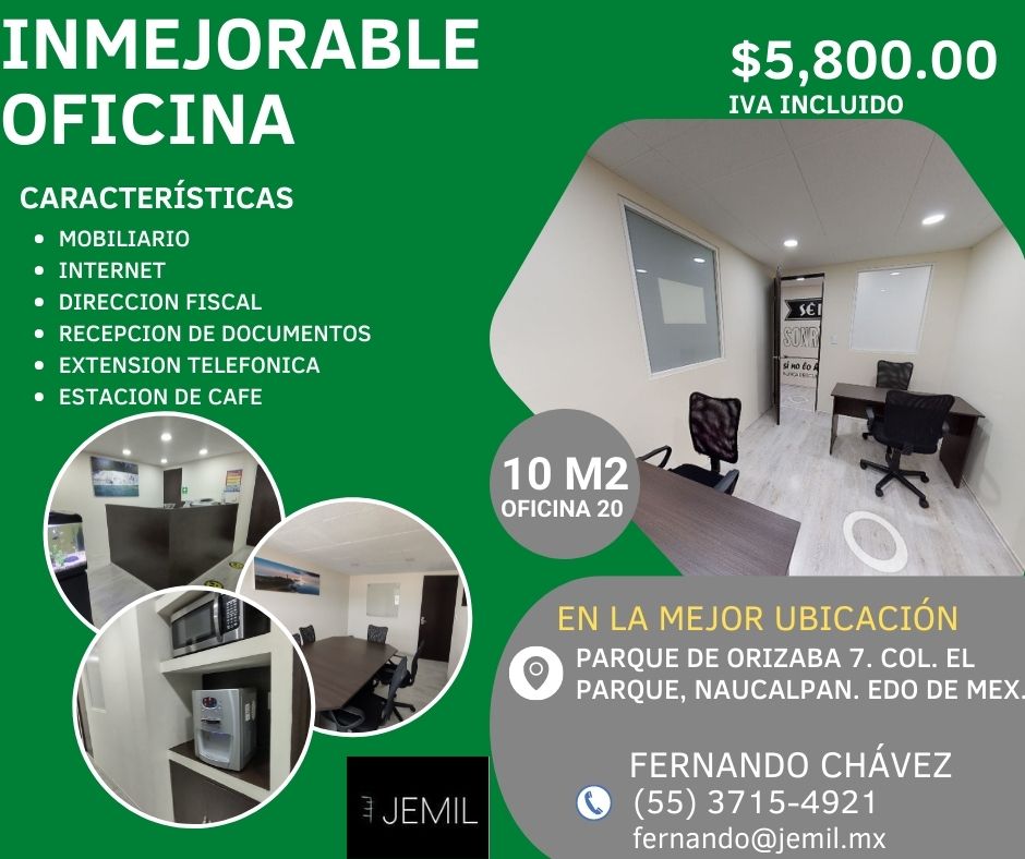 EXCELENTE OFICINA EN NAUCALPAN, OF20